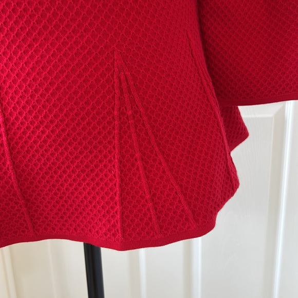 Hugo by Hugo Boss red stretch peplum sweater - Picture 3 of 6
